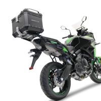 Top case en aluminium, couleur noire avec plaque spécifique incluse GPR TECH compatible avec  Kawasaki Versys 650 2021/2022 e5
