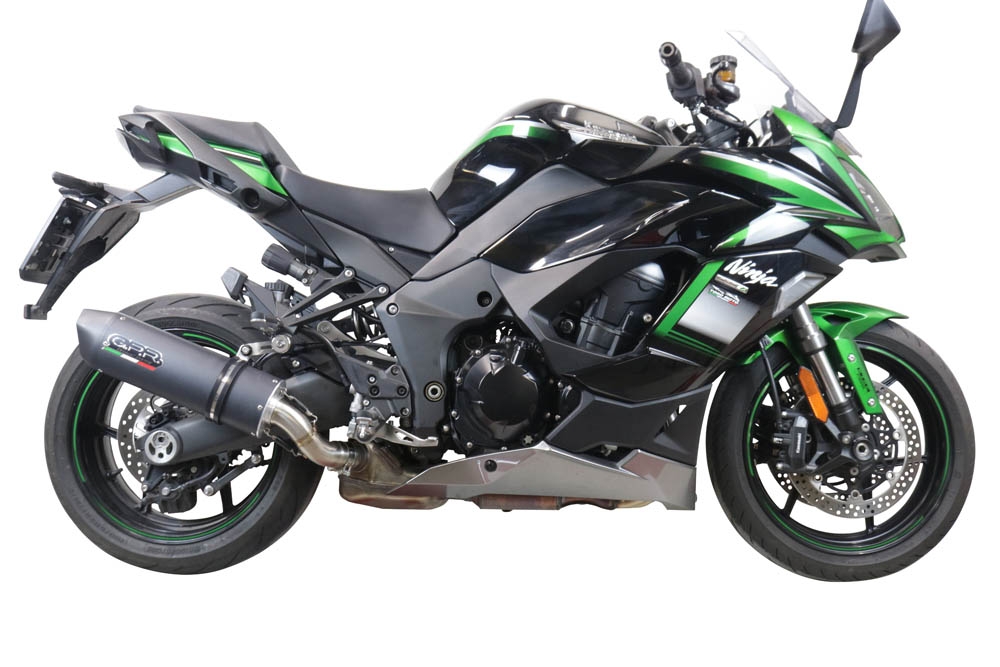 Pot echappement compatible avec Kawasaki Ninja 1000 Sx 2020-2020, Furore Evo4 Nero, Échappement légal, homologué,silencieux avec db killer amovible et tuyau de liaison spécifique 