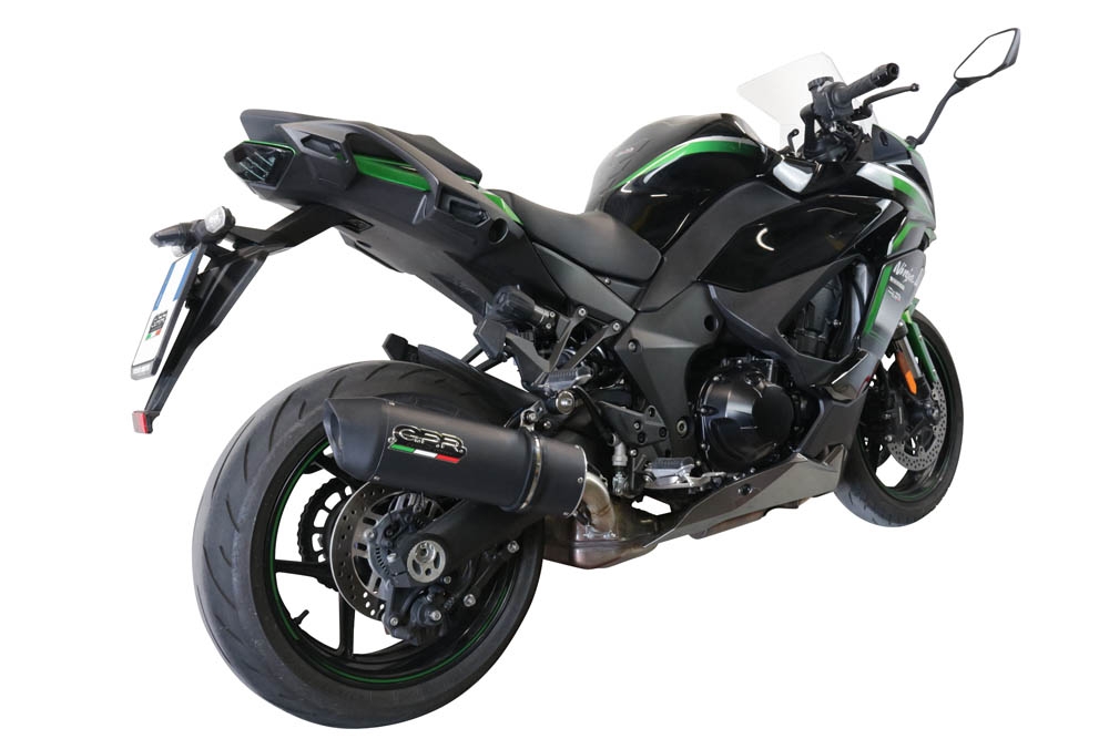 Pot echappement compatible avec Kawasaki Ninja 1000 Sx 2020-2020, Furore Evo4 Nero, Échappement légal, homologué,silencieux avec db killer amovible et tuyau de liaison spécifique 