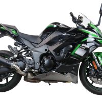 Pot echappement compatible avec Kawasaki Ninja 1000 Sx 2021-2024, M3 Black Titanium, Échappement légal, homologué,silencieux avec db killer amovible et tuyau de liaison spécifique 