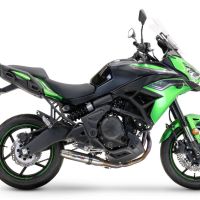Pot echappement compatible avec Kawasaki Versys 650 2021-2022, Deeptone Inox, Pot d'échappement complet racing, compris de collecteur et db killer amovible, sans homologation 