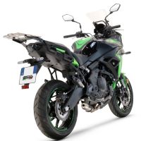 Pot echappement compatible avec Kawasaki Versys 650 2021-2022, Deeptone Inox, Pot d'échappement complet racing, compris de collecteur et db killer amovible, sans homologation 
