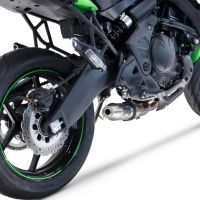 Pot echappement compatible avec Kawasaki Versys 650 2021-2022, Deeptone Inox, Pot d'échappement complet racing, compris de collecteur et db killer amovible, sans homologation 