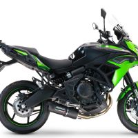 Pot echappement compatible avec Kawasaki Versys 650 2015-2016, Furore Nero, Homologué et légal, système d'échappement complet, avec db killer amovible 
