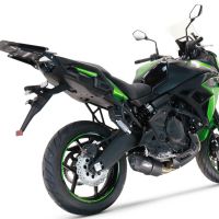 Pot echappement compatible avec Kawasaki Versys 650 2021-2022, Furore Nero, Homologué et légal, système d'échappement complet avec catalyseur et db killer amovible 