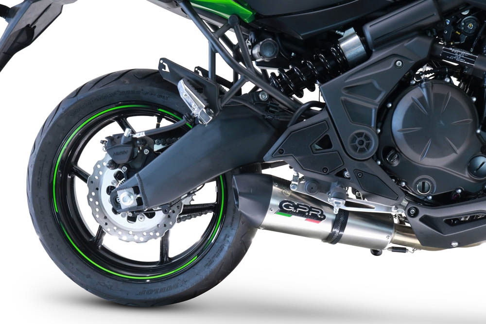 GPR pot echappement compatible avec  Kawasaki Versys 650 2015-2016, New Grand Prix Evo Titanium, Homologué et légal, système d'échappement complet, avec db killer amovible 