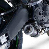 Pot echappement compatible avec Kawasaki Versys 650 2021-2022, M3 Black Titanium, Pot d'échappement complet racing, compris de collecteur et db killer amovible, sans homologation 