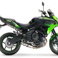 Pot echappement compatible avec Kawasaki Versys 650 2015-2016, M3 Inox , Homologué et légal, système d'échappement complet avec catalyseur et db killer amovible 