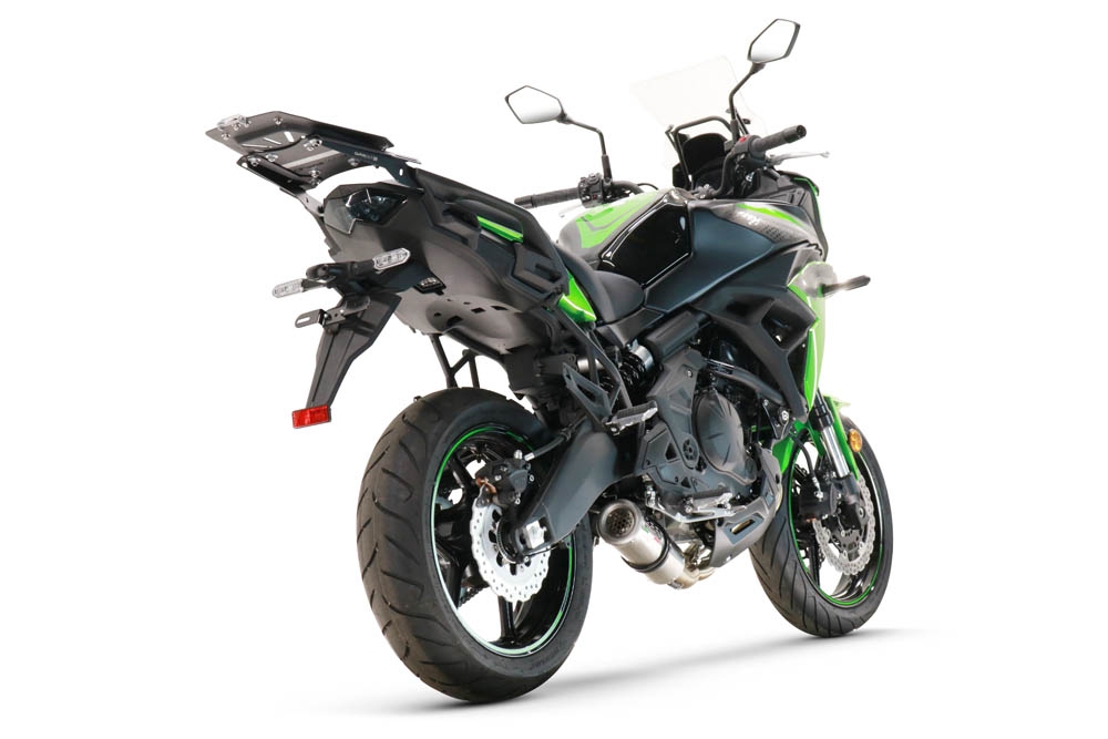 Pot echappement compatible avec Kawasaki Versys 650 2015-2016, M3 Inox , Homologué et légal, système d'échappement complet avec catalyseur et db killer amovible 