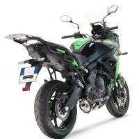 Pot echappement compatible avec Kawasaki Versys 650 2015-2016, Satinox , Homologué et légal, système d'échappement complet avec catalyseur et db killer amovible 