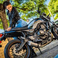 Pot echappement compatible avec Kawasaki Z 650 RS 2021-2023, Satinox, Silencieux homologué pour bruit, échappement complet avec catalyseur et db killer 