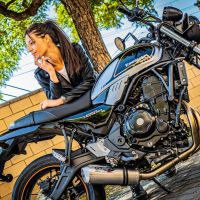 Pot echappement compatible avec Kawasaki Z 650 RS 2021-2023, Satinox, Silencieux homologué pour bruit, échappement complet avec catalyseur et db killer 