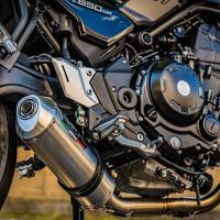 Pot echappement compatible avec Kawasaki Z 650 RS 2021-2023, Satinox, Silencieux homologué pour bruit, échappement complet avec catalyseur et db killer 