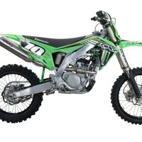 Pot echappement compatible avec Kawasaki KX 250 X 2021-2022, Pentacross FULL Titanium, Pot échappement racing, silencieux avec raccord spécifique et db killer amovible 