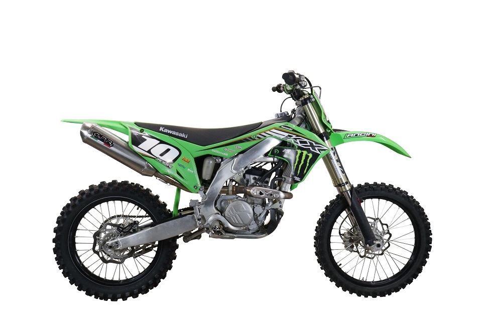 Pot echappement compatible avec Kawasaki KX 250 F 2021-2023, Pentacross Inox, Pot échappement racing, silencieux avec raccord spécifique et db killer amovible 