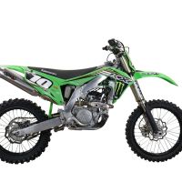 Pot echappement compatible avec Kawasaki KX 250 F 2021-2023, Pentacross Inox, Pot échappement racing, silencieux avec raccord spécifique et db killer amovible 