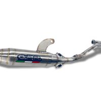 Pot echappement compatible avec Kawasaki KLX 140 2008-2025, Deeptone Inox, Pot d'échappement complet racing, compris de collecteur et db killer amovible, sans homologation 