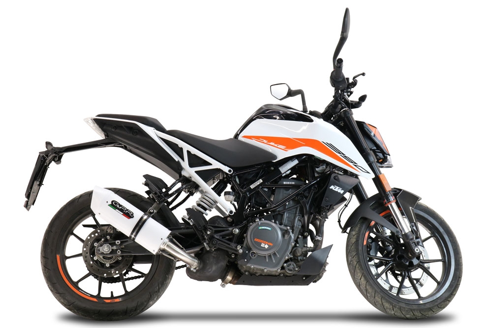 Pot echappement compatible avec Ktm Duke 250 2021-2023, Albus Evo4, Échappement légal, homologué,silencieux avec db killer amovible et tuyau de liaison spécifique 