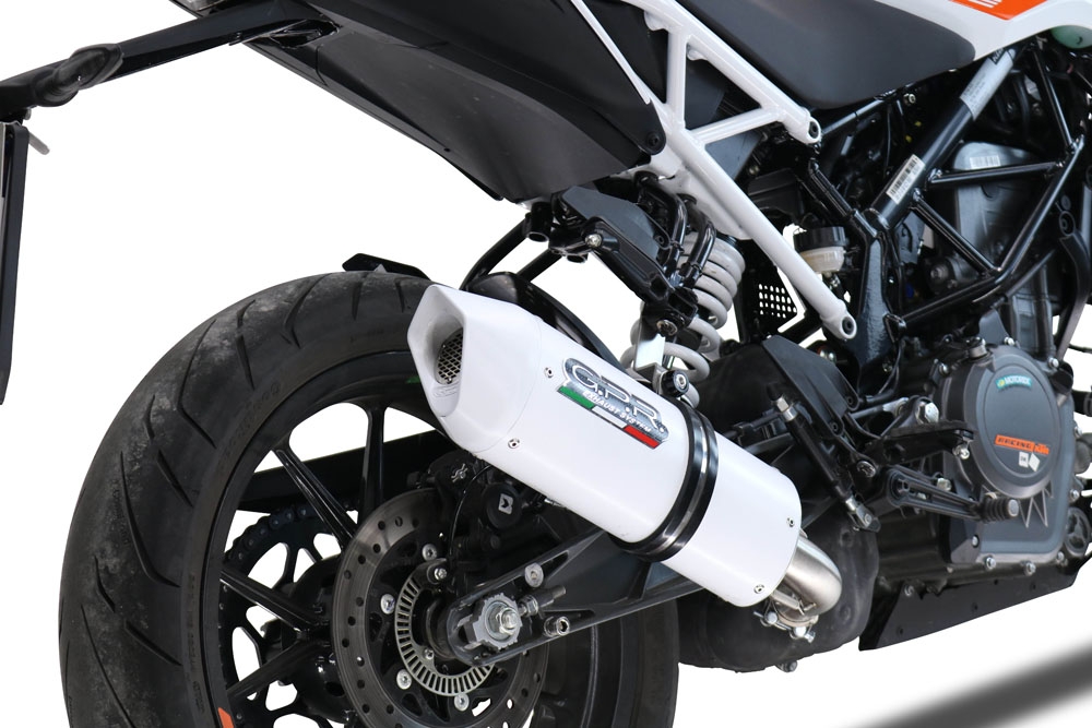 Pot echappement compatible avec Ktm Duke 250 2021-2023, Albus Evo4, Échappement légal, homologué,silencieux avec db killer amovible et tuyau de liaison spécifique 