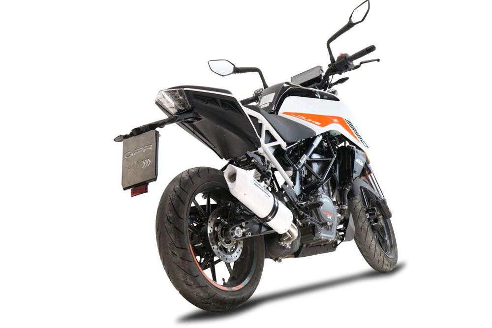 Pot echappement compatible avec Ktm Duke 250 2021-2023, Albus Evo4, Échappement légal, homologué,silencieux avec db killer amovible et tuyau de liaison spécifique 