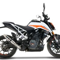 Pot echappement compatible avec Ktm Duke 250 2021-2023, Deeptone Inox, Pot échappement racing, avec les tuyaux de liaison, article sans homologation 