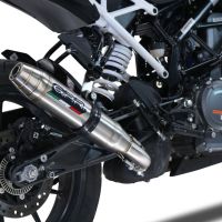 Pot echappement compatible avec Ktm Duke 250 2021-2023, Deeptone Inox, Pot échappement racing, avec les tuyaux de liaison, article sans homologation 