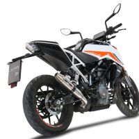 Pot echappement compatible avec Ktm Duke 250 2021-2023, Deeptone Inox, Pot échappement racing, avec les tuyaux de liaison, article sans homologation 
