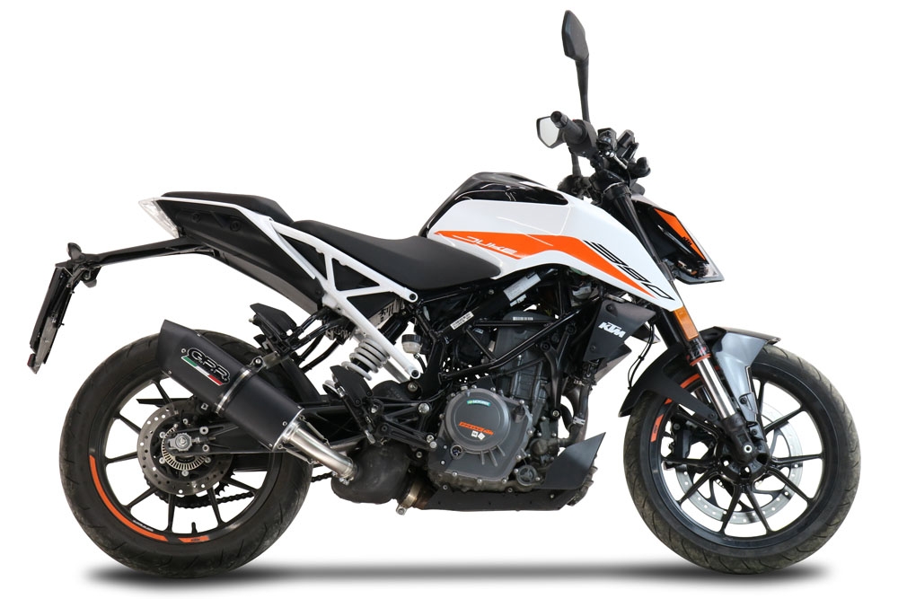 Pot echappement compatible avec Ktm Duke 125 2021-2023, Furore Evo4 Nero, Échappement légal, homologué,silencieux avec db killer amovible et tuyau de liaison spécifique 