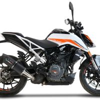 Pot echappement compatible avec Ktm Duke 125 2021-2023, Furore Evo4 Nero, Échappement légal, homologué,silencieux avec db killer amovible et tuyau de liaison spécifique 
