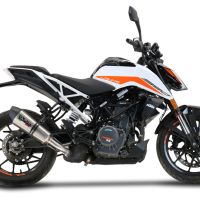 GPR pot echappement compatible avec  Ktm Duke 390 2021-2024, New Grand Prix Evo Titanium, Échappement légal, homologué,silencieux avec db killer amovible et tuyau de liaison spécifique 