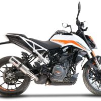Pot echappement compatible avec Ktm Duke 125 2021-2023, M3 Inox , Pot échappement racing, avec les tuyaux de liaison, article sans homologation 