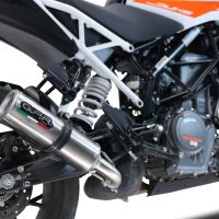 Pot echappement compatible avec Ktm Duke 125 2021-2023, M3 Inox , Pot échappement racing, avec les tuyaux de liaison, article sans homologation 