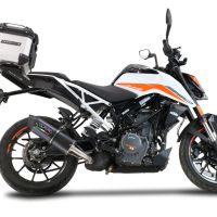 Top case en aluminium, couleur argent avec  porte-bagases y plaque spécifique Top-case GPR TECH compatible avec  Ktm Duke 125 2017/2020 e4