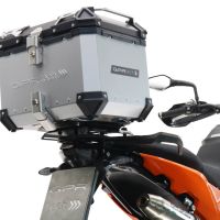 Top case en aluminium, couleur argent avec plaque spécifique incluse Top-case GPR TECH compatible avec  Ktm Adventure 890 - 890 R Rally 2021/2024 e5
