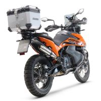 Top case en aluminium, couleur argent avec plaque spécifique incluse Top-case GPR TECH compatible avec  Ktm Adventure 890 - 890 R Rally 2021/2024 e5