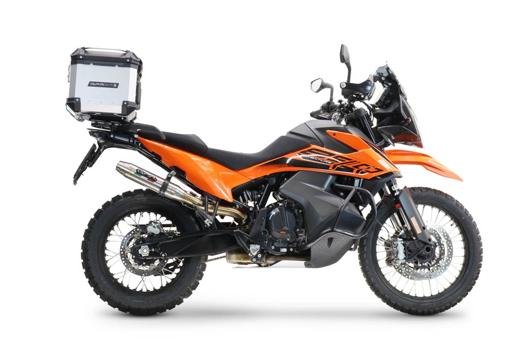 Top case en aluminium, couleur argent avec plaque spécifique incluse Top-case GPR TECH compatible avec  Ktm Adventure 890 - 890 R Rally 2021/2024 e5