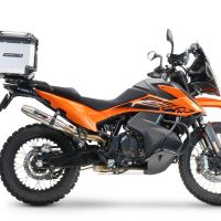Top case en aluminium, couleur argent avec plaque spécifique incluse Top-case GPR TECH compatible avec  Ktm Adventure 890 - 890 R Rally 2021/2024 e5