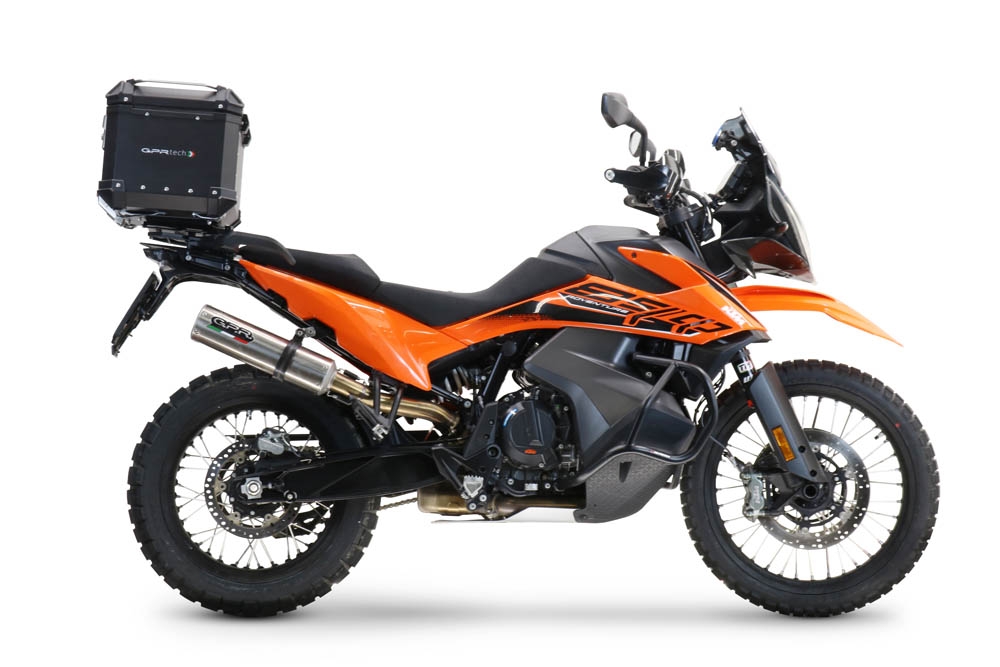 Top case en aluminium, couleur noire avec plaque spécifique incluse Top-case GPR TECH compatible avec  Husqvarna Norden 901 2022/2024 e5