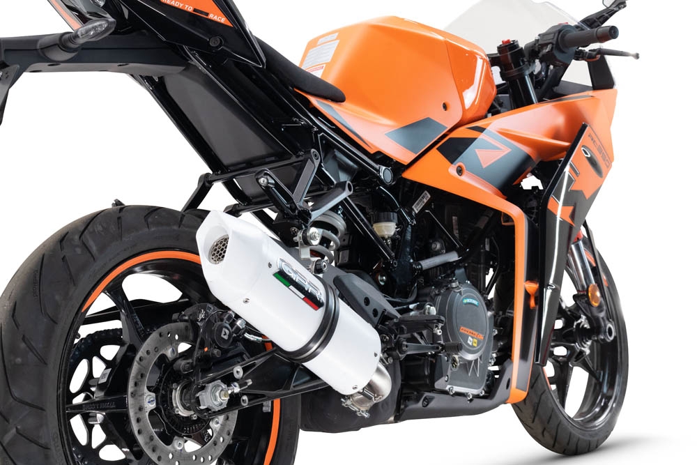 Pot echappement compatible avec Ktm Rc 390 2022-2024, Albus Evo4, Échappement légal, homologué,silencieux avec db killer amovible et tuyau de liaison spécifique 