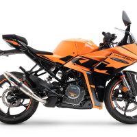Pot echappement compatible avec Ktm Rc 125 2021-2024, Deeptone Inox, Pot échappement racing, avec les tuyaux de liaison, article sans homologation 