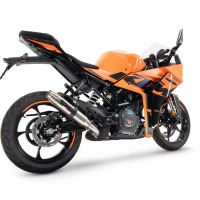 Pot echappement compatible avec Ktm Rc 125 2021-2024, Deeptone Inox, Pot échappement racing, avec les tuyaux de liaison, article sans homologation 