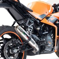 Pot echappement compatible avec Ktm Rc 125 2021-2024, Deeptone Inox, Pot échappement racing, avec les tuyaux de liaison, article sans homologation 