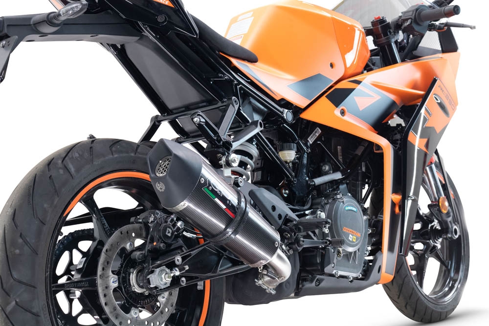 GPR pot echappement compatible avec  Ktm Rc 390 2022-2024, New Grand Prix Evo Titanium, Échappement légal, homologué,silencieux avec db killer amovible et tuyau de liaison spécifique 