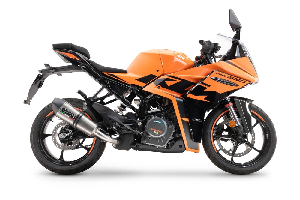 Pot echappement compatible avec Ktm Rc 125 2021-2024, M3 Inox , Échappement légal, homologué,silencieux avec db killer amovible et tuyau de liaison spécifique 