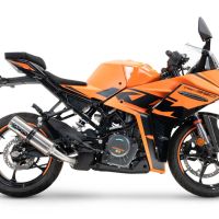 Pot echappement compatible avec Ktm Rc 125 2021-2024, M3 Inox , Pot échappement racing, avec les tuyaux de liaison, article sans homologation 