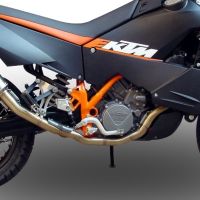 Pot echappement compatible avec Ktm Lc8 990 Adventure - R - DAKAR 2006-2014, Dual Poppy, Homologué et légal, système d'échappement complet, avec db killer amovible 