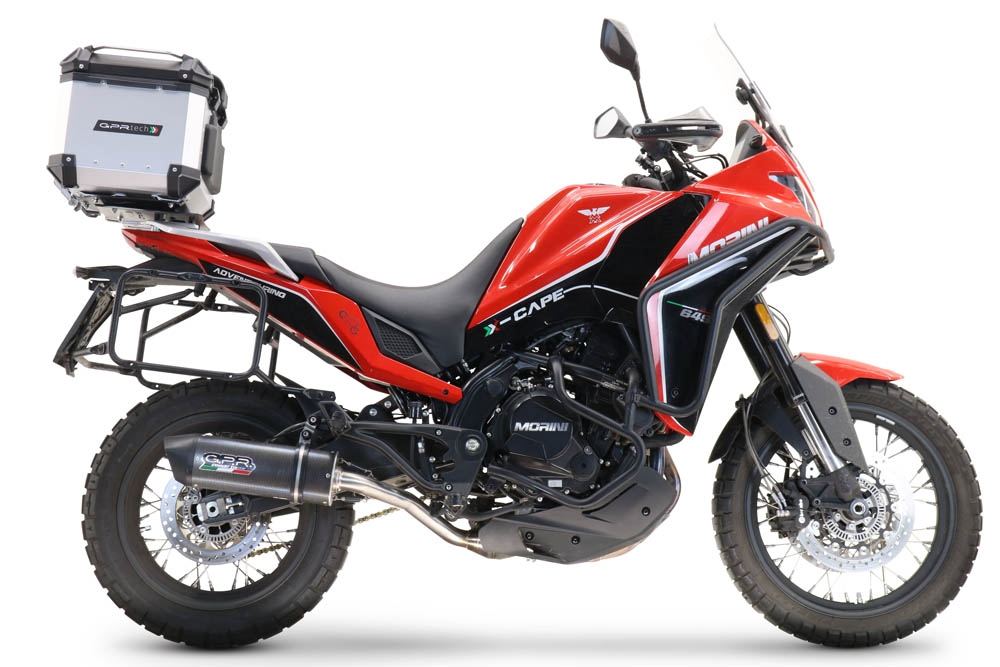 Top case en aluminium, couleur argent avec plaque spécifique incluse GPR TECH compatible avec  Moto Morini X-CAPE 650 2021/2024 e5