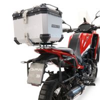 Top case en aluminium, couleur argent avec plaque spécifique incluse GPR TECH compatible avec  Moto Morini X-CAPE 650 2021/2024 e5
