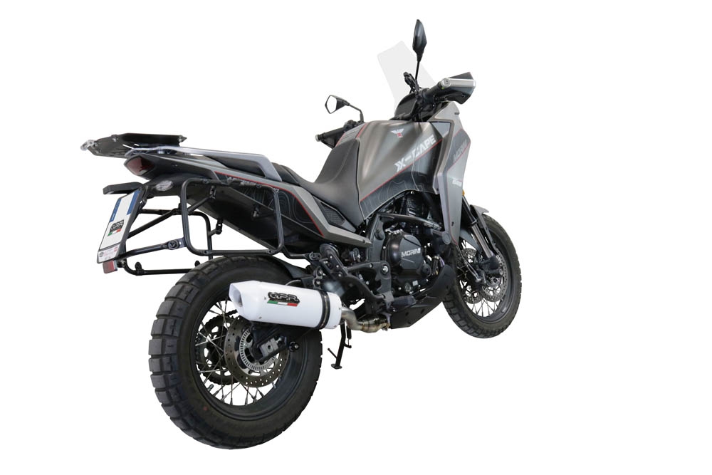 Pot echappement compatible avec Moto Morini X-CAPE 650 2021-2024, Albus Evo4, Pot échappement homologué et légal, silencieux avec mi-collecteur, db killer amovible et catalyseur 