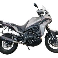 Pot echappement compatible avec Moto Morini X-CAPE 650 2021-2024, Furore Evo4 Nero, Pot échappement homologué et légal, silencieux avec mi-collecteur, db killer amovible et catalyseur 